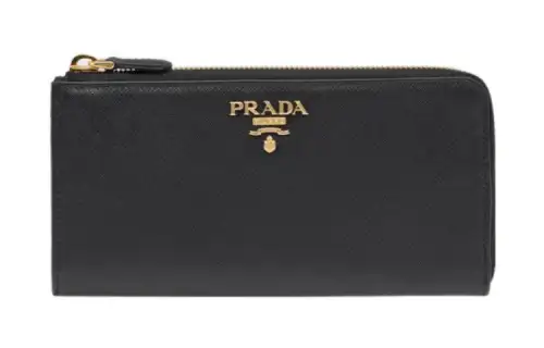 PRADA Saffiano Leather Wallet Large Women's Black