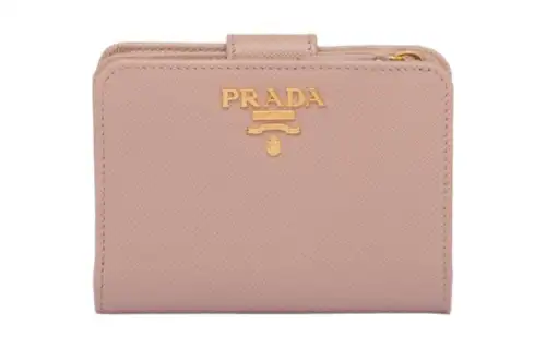 PRADA Saffiano Leather Wallet Small Women's Dark Pink