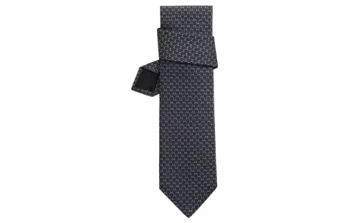 HERMES Silk Tie Men's Charcoal Gray/Gray