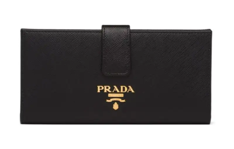PRADA Saffiano Leather Wallet Large Women's Black