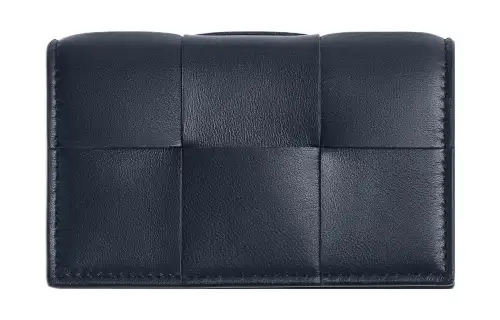 Bottega Veneta Sheepskin Card Holder Card Holder Women's Marine Blue
