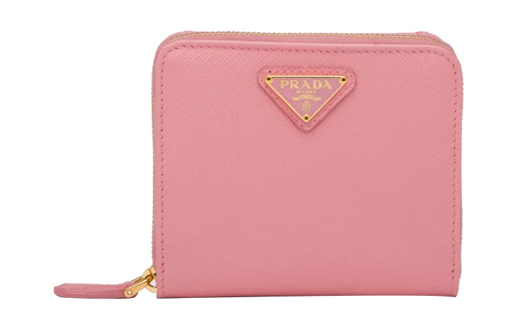 PRADA Leather Wallet Small Women's Petal Pink
