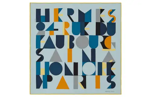 HERMES Scarves Men's Light Blue
