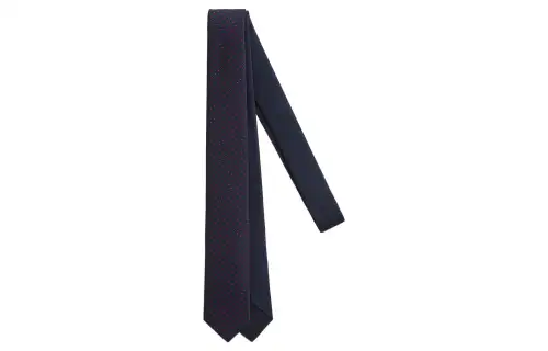 HERMES Tie Men's Marine Blue/Red