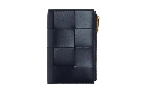 Bottega Veneta Lambskin Wallet Medium Women's Marine Blue
