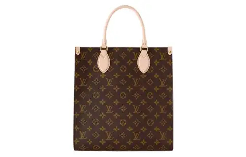 LOUIS VUITTON Sac Plat Coated Canvas Sheet Music Bag, Handbag, Shoulder Bag, Crossbody Bag Medium Women's Dark Brown