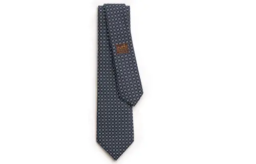 HERMES Ties Men's Dark Blue
