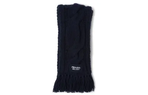 PRADA Knit Scarves Men's Dark Blue