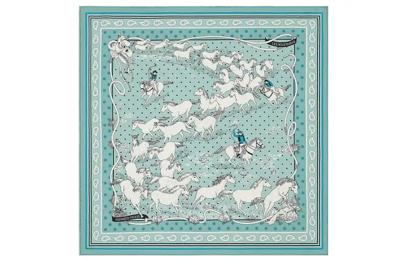 HERMES Scarves Women's Blue