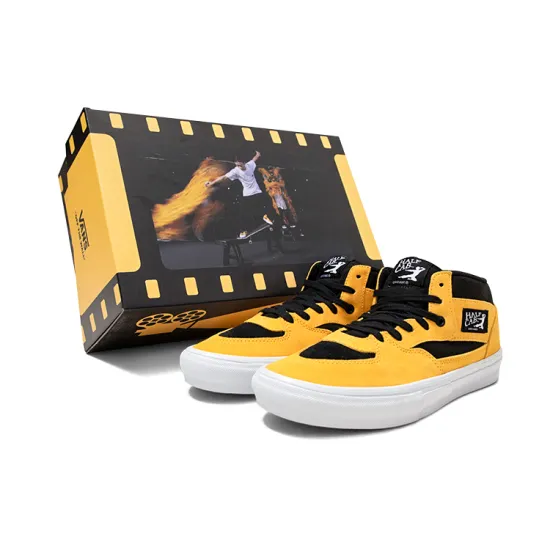 Vans Half Cab Skateboarding Shoes Unisex Mid-top Yellow/Black