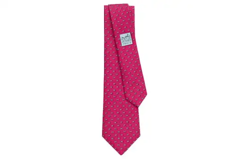HERMES Shadow Tie Men's Peach Pink