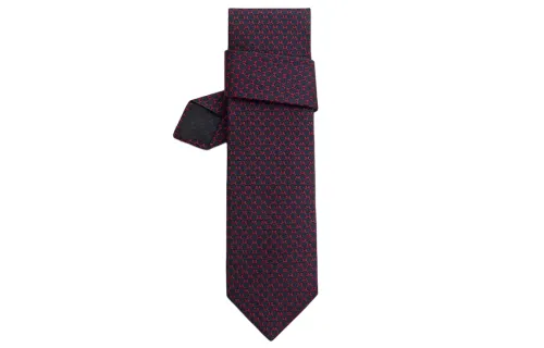 HERMES Ties Men's Marine Blue/Red