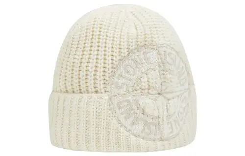 STONE ISLAND Wool Beanies Unisex White