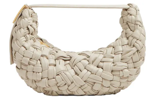 Bottega Veneta Calfskin Handbag, Shoulder Bag Women's Gypsum
