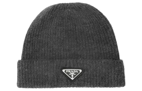 PRADA Triangle logo Wool cashmere Beanie