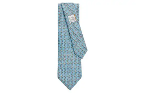 HERMES H En Relief Tie Men's Sky Blue