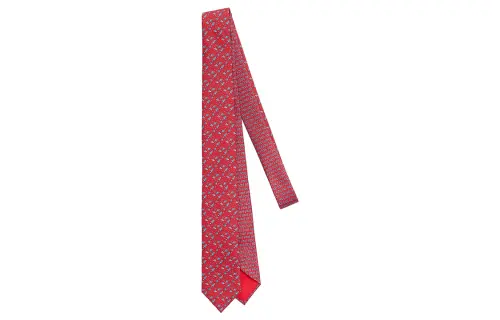 HERMES Ties Men's Rose Red