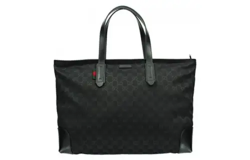 GUCCI Canvas Tote Bag, Shopping Bag, Handbag, Shoulder Bag Women's Black