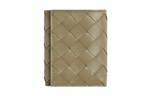 Bottega Veneta Lambskin With Cow Leather Wallet Small Women's Taupe