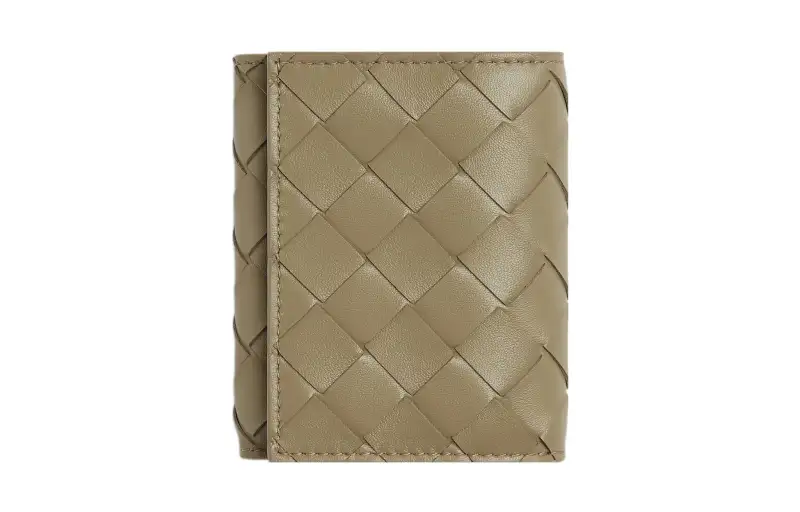 Bottega Veneta Lambskin With Cow Leather Wallet Small Women's Taupe
