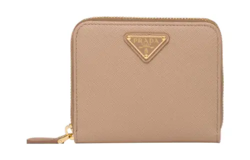 PRADA Saffiano Leather Wallet Small Women's Brown