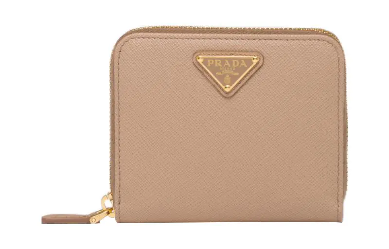 PRADA Saffiano Leather Wallet Small Women's Brown