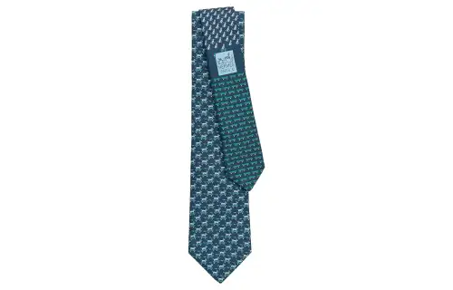 HERMES Twillbi Ties Men's Marine Blue