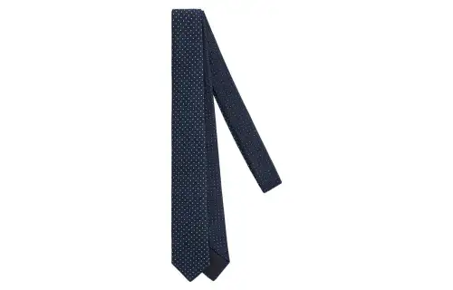 HERMES Tie Men's Marine Blue/Sky Blue