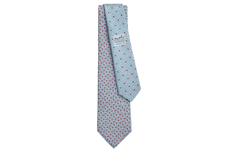 HERMES Twillbi Ties Men's Light Blue