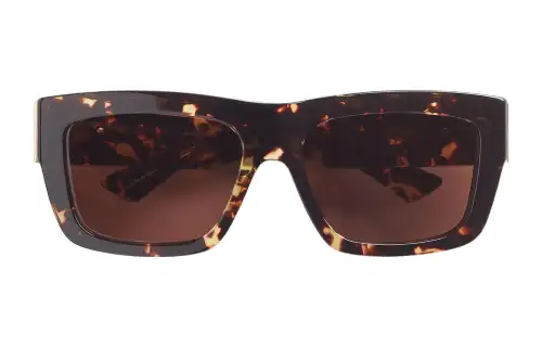 Bottega Veneta Plate Square Sunglasses Women's Brown