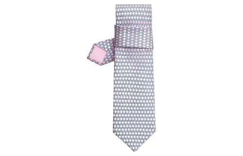 HERMES Ties Men's Pink/Sky Blue
