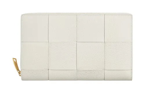 Bottega Veneta Cow Leather Wallet Large Women's White