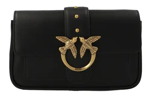 PINKO Leather Crossbody Bag, Shoulder Bag Women's Black