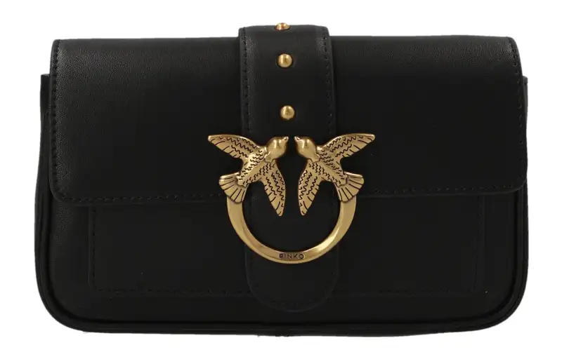 PINKO Leather Crossbody Bag, Shoulder Bag Women's Black
