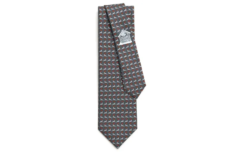 HERMES Ties Men's Dark Gray