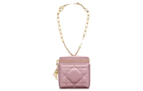 DIOR Patent Leather, Cow Leather Clutch Extra Mini Women's Pink