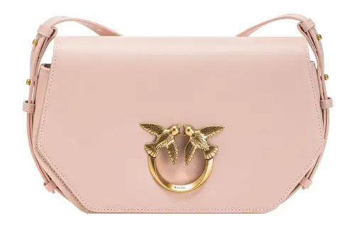 PINKO Leather Crossbody Bag, Shoulder Bag Women's Pink