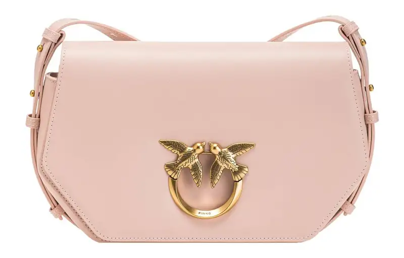 PINKO Leather Crossbody Bag, Shoulder Bag Women's Pink