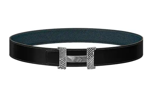 HERMES Constance Cow Leather Belts Men's Width 3.8cm
