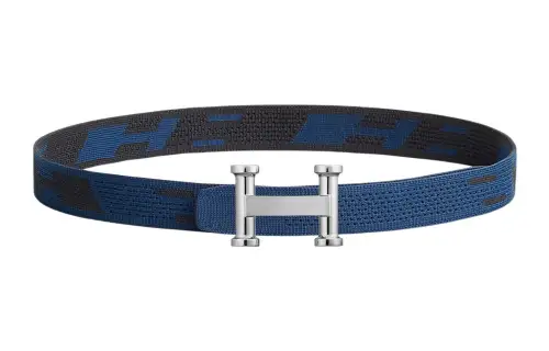 HERMES Belt Men's Black/Indigo Width 3.2cm