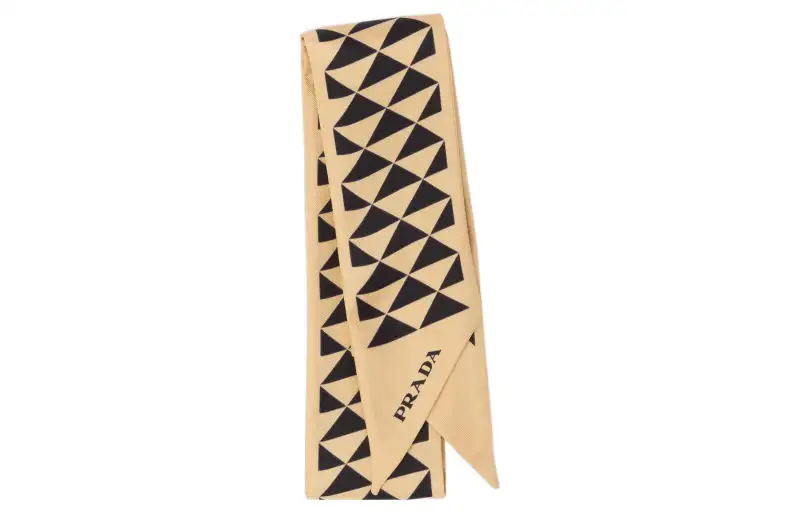 PRADA Triangle-logo Twill Scarf