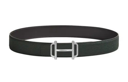 HERMES Togo Cow Leather Belts Men's Width 3.8cm