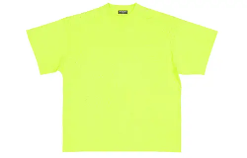 Balenciaga T Shirts Men's Green Crew Neck Moderate Straight Fit
