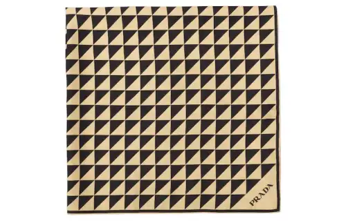 PRADA Silk Scarf Women's Black Gold