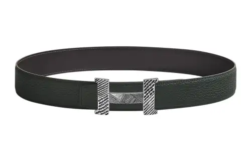 HERMES Touareg Cow Leather Belts Men's Width 3.8cm