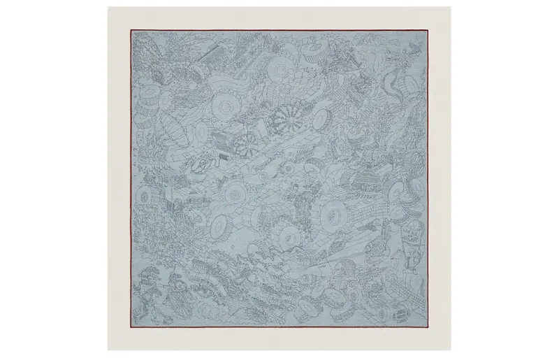 HERMES Scarves Men's Blue/Gray