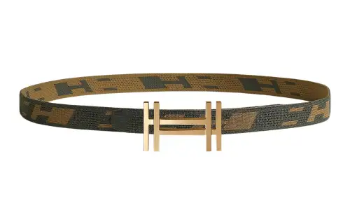 HERMES Minimalist Style, Block H Buckle, Nylon Block H Belts Men's Width 3.2cm