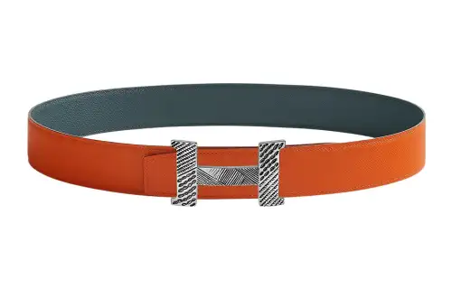 HERMES Cow Leather Belts Men's Width 3.8cm