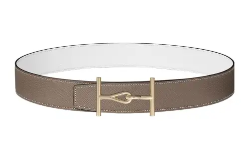 HERMES Jumbo Cow Leather Belts Men's Width 3.8cm