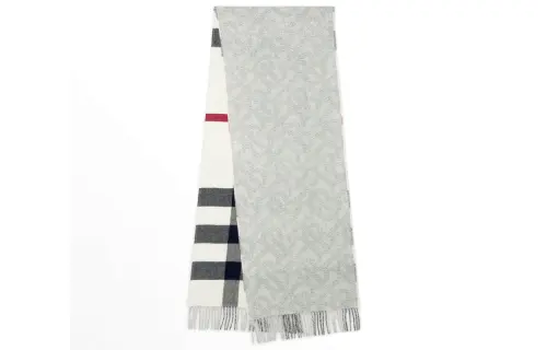 Burberry Knit Scarves Men's Gray